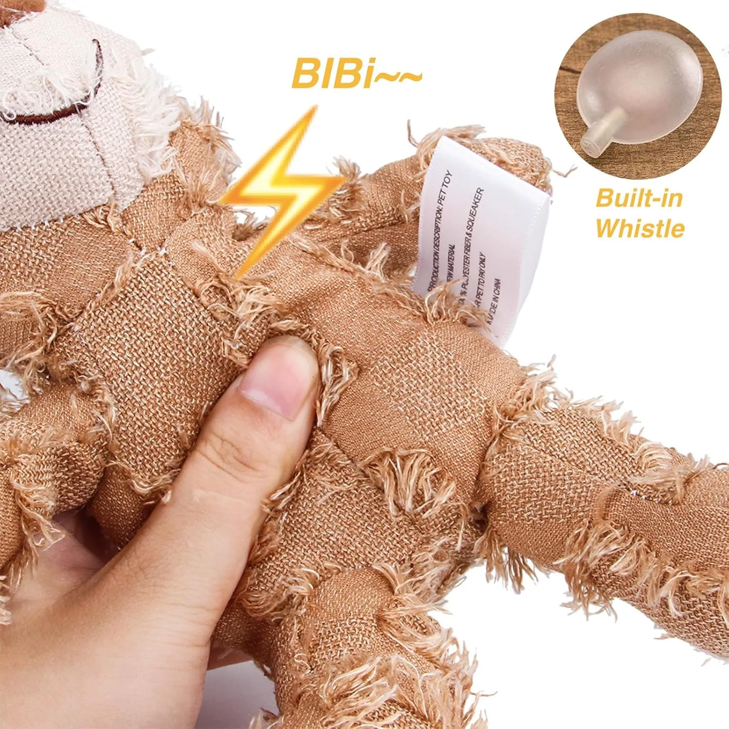 Dog Companion for Heavy Chewers- Indestructible Robust Bear Dog Toy, Resistant Squeaky Dog Toys for Heavy Chewers, Unbreakable Stuffed Plush Dog Toys for Aggressive Chewers (F-Oak Purple)