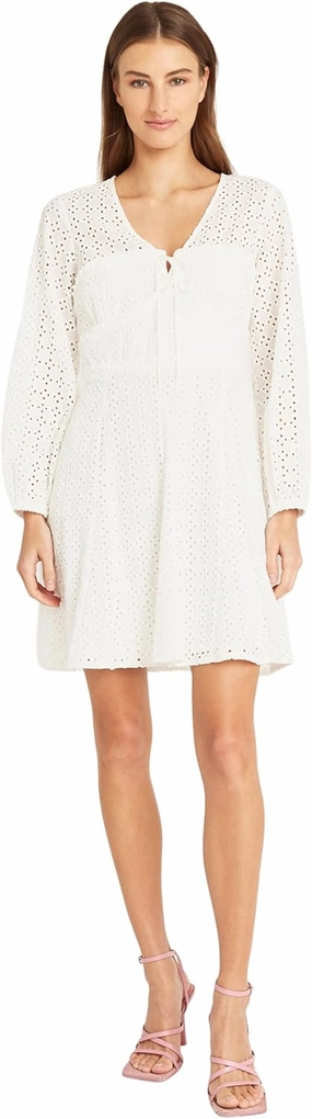 Donna Morgan Eyelet V-Neck Empire Waist Summer Date Night | Casual Dresses for Women