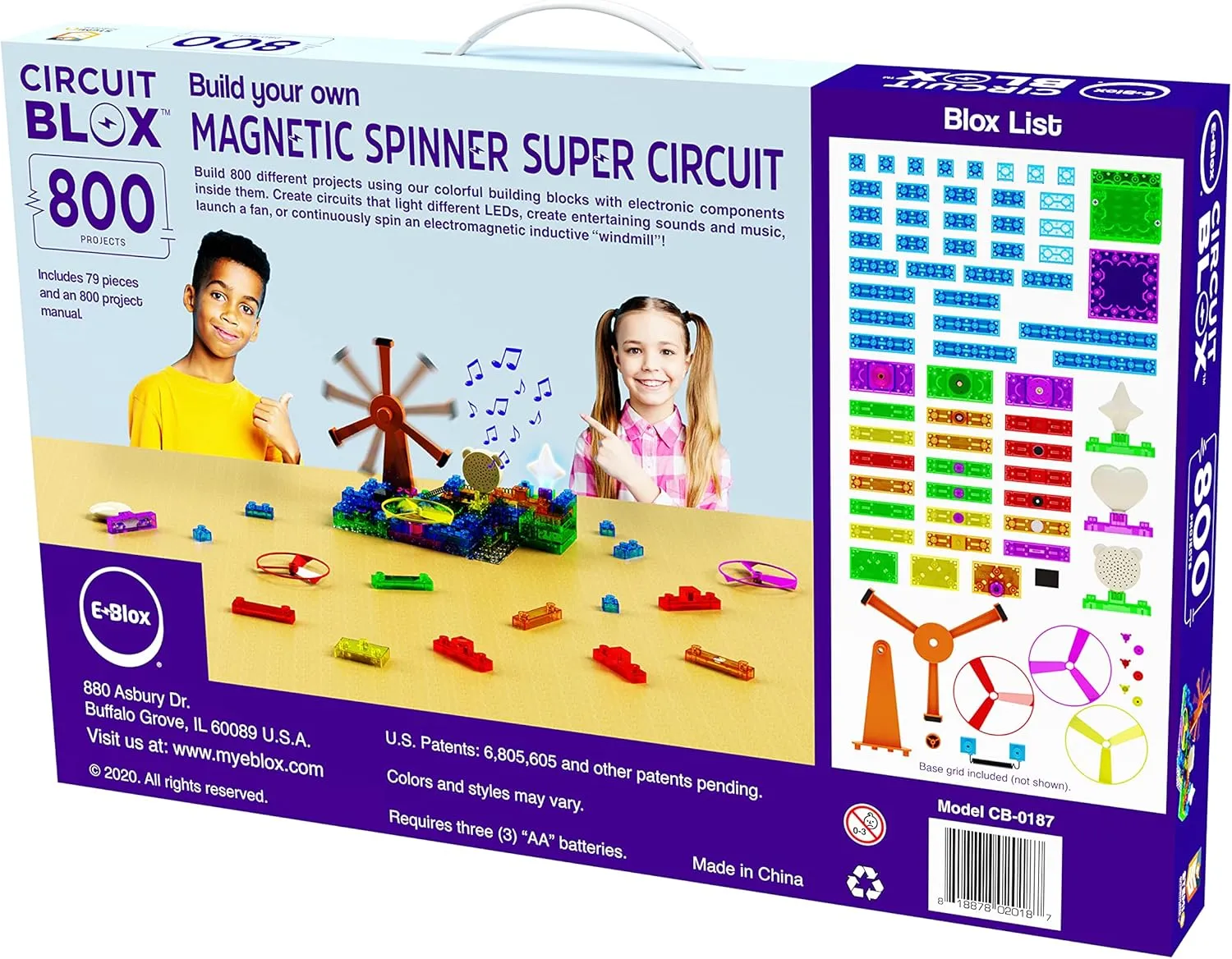 E-Blox Circuit Blox Builder - 800 Projects Circuit Board Building Blocks Coding Kit Toys Set for Kids Ages 8 , CB-0187