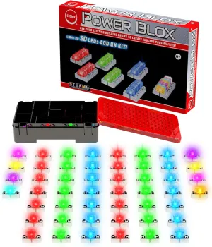 E-Blox Power Blox Builder - 3D LED Add-ons Kit - Light-Up Building Blocks Toys Set for Kids Ages 8 