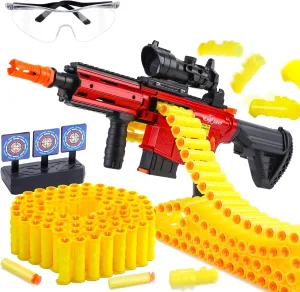 Eaglestone Automatic Toy Guns for Boys, Auto Sniper Machine Gun, 3 Modes Shell Ejecting Electric Toy Foam Blaster, 150 Darts,2 Battery,30 Bullet Belt, Motorize Realistic Toy Guns for Boys Age 8-12