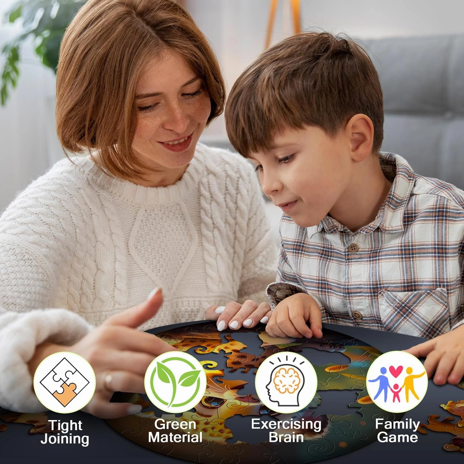 Easter Gifts for Kids Girls Boys, Easter Basket Stuffers, Wooden Jigsaw Puzzles for Kids Ages 4-6, 50 Piece Unique Shape Animal Theme Puzzle - Preschool Learning Educational Toys for Kid 3  (Leopard)