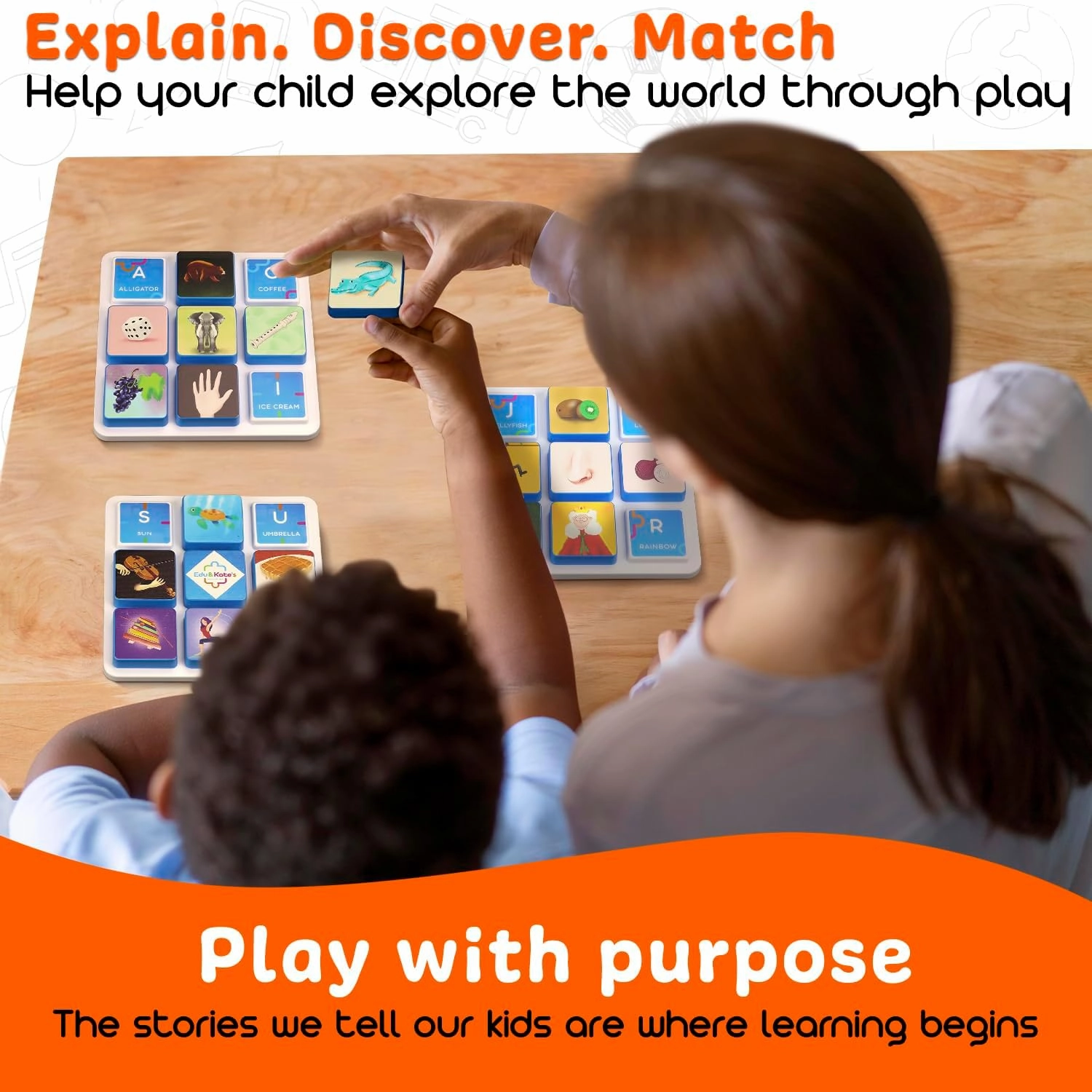 Edu&Kate’s Alphabet Learning Toys - ABC Montessori Educational Toy for Preschoolers & Kids with Autism - 27 Pcs, 3 Boards   Activity Box - Perfect as Occupational & Speech Therapy Materials - Stage 4