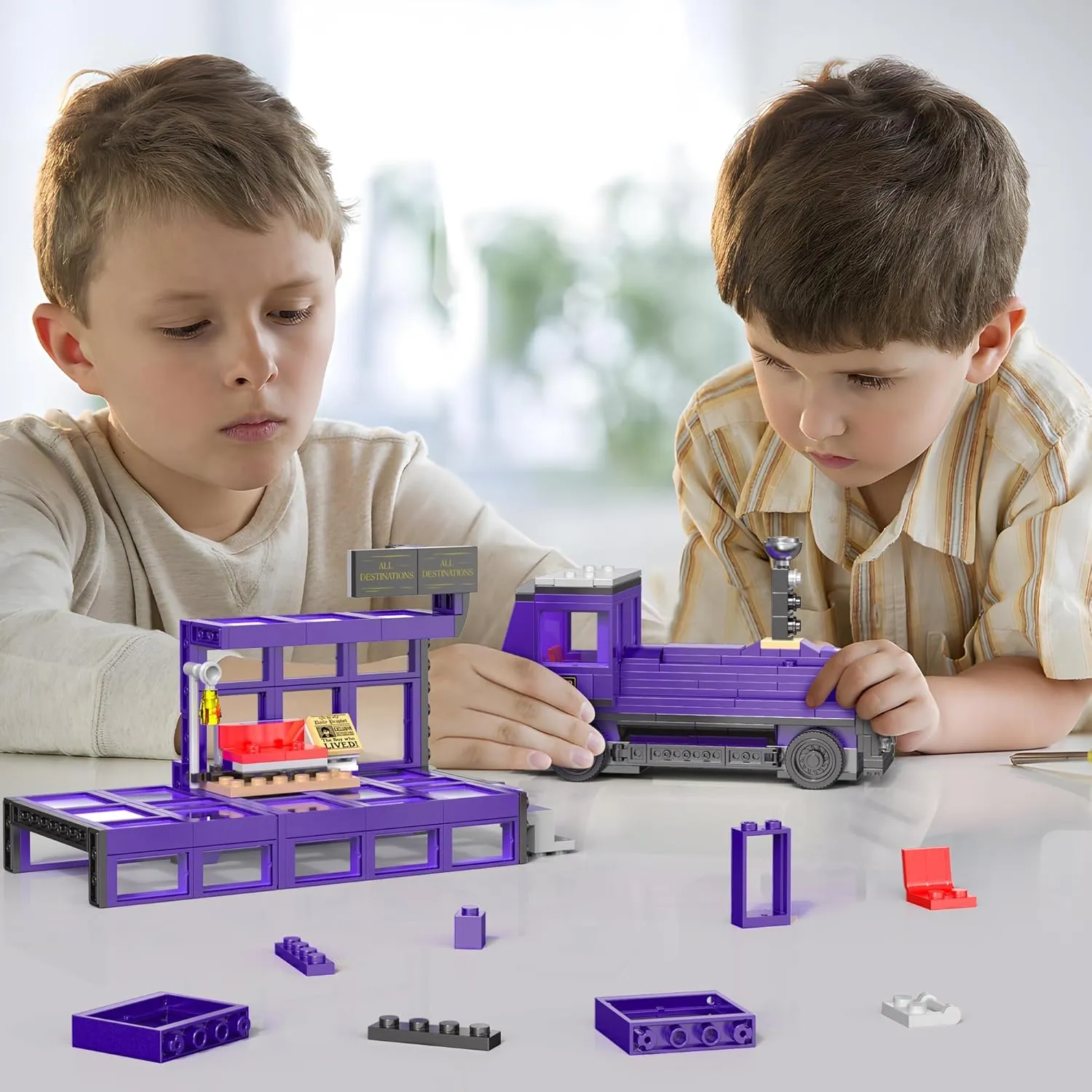 Educiro Harry World 6 in 1 Car Toys Building Set Gifts for Kids, Girls, and Boys Ages 6-12 (423pcs),Sports Car,Van Truck,Harry's Truck,Knight Lxury Car,Wagon,Magic Express