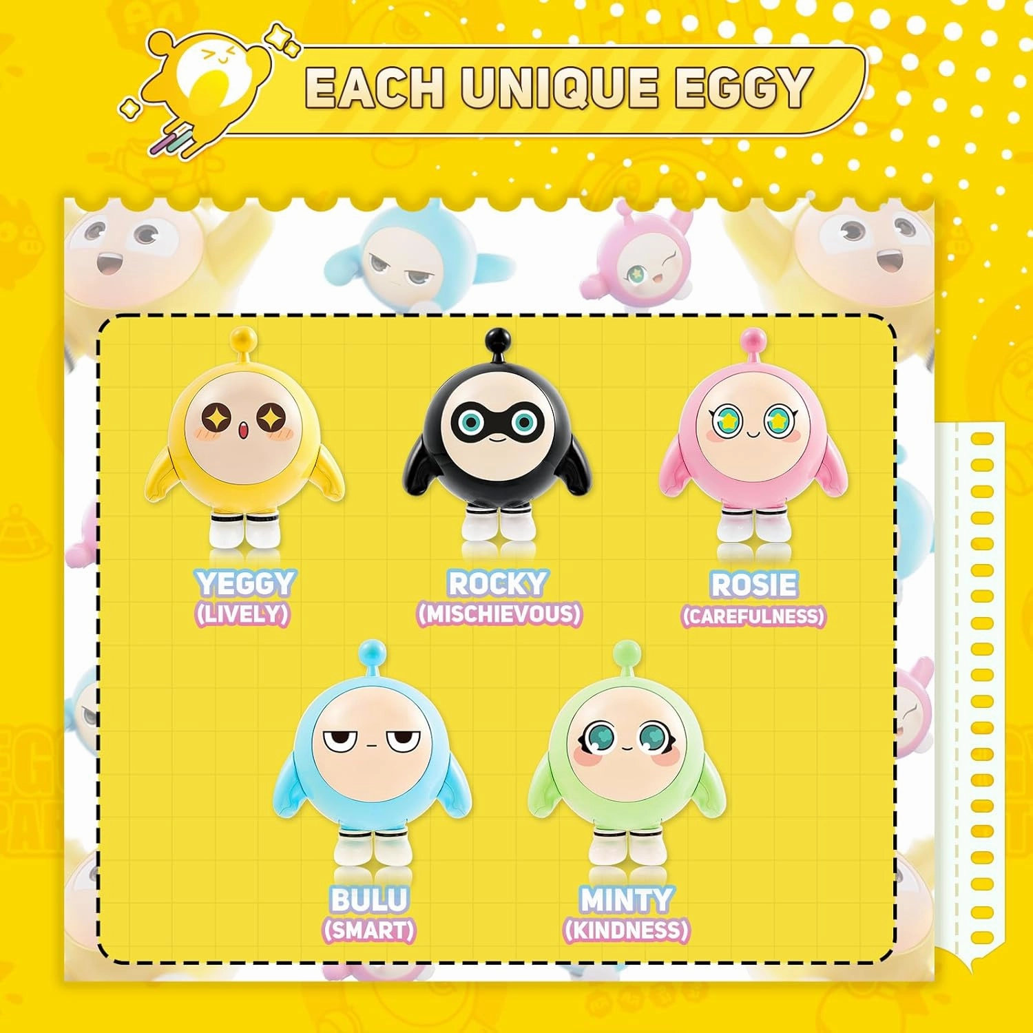 Eggy Party Toys, Rocky Action Figures Transformable Toys, 2-in-1 Eggy Wobbler Toys to All Ages, Cute Tumbler Toys for Kids Boys and Girls Birthday Holidays