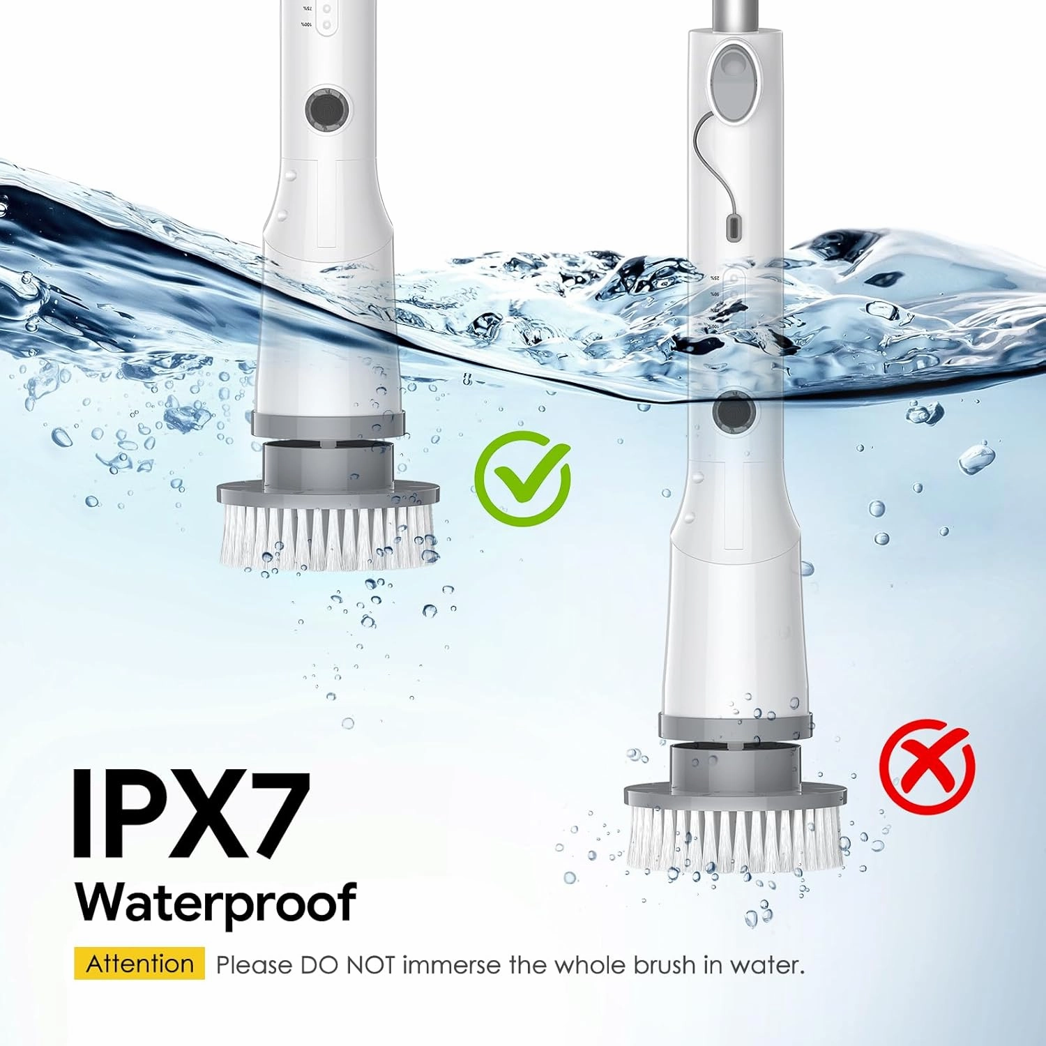 Electric Spin Scrubber,2025 New Cordless Cleaning Brush,Shower Cleaning Brush with 7 Replaceable Brush Heads, Power Scrubber 3 Adjustable Speeds,Detachable Long Handle & IPX7 Waterproof