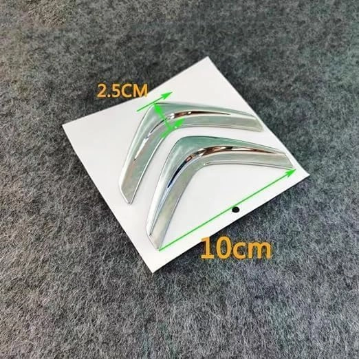 Emblem for Citroen AMI,ABS Grill/Front/Rear Trunk Logo 3D Signs Car Letters Decal Replacement Auto Accessories Personality Modification Exterior Accessories,Silver-Logo