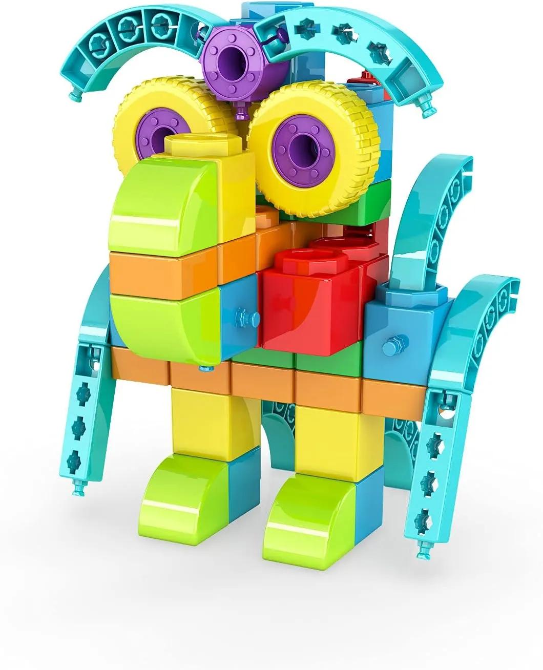Engino: Qboidz Airplane - 5 Model Brick Building Set, Toy Construction, Coloring & Math Activities, Stack & Click Assembly, STEM Play & Learn, Kids 3 