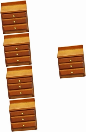 ERINGOGO 5 Pcs Mini Drawer Model Dollhouse Accessory Realistic Cabinet Craft for Living Room Wall Decor