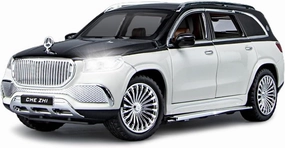 EROCK 1:24 Benz Toy car, Benz Maybach GLS600 Alloy car Model Toys, with Sound and Light Function, Suitable for Adults and Children as Gifts, Collectibles, Decorations. (White Black-GLS600)
