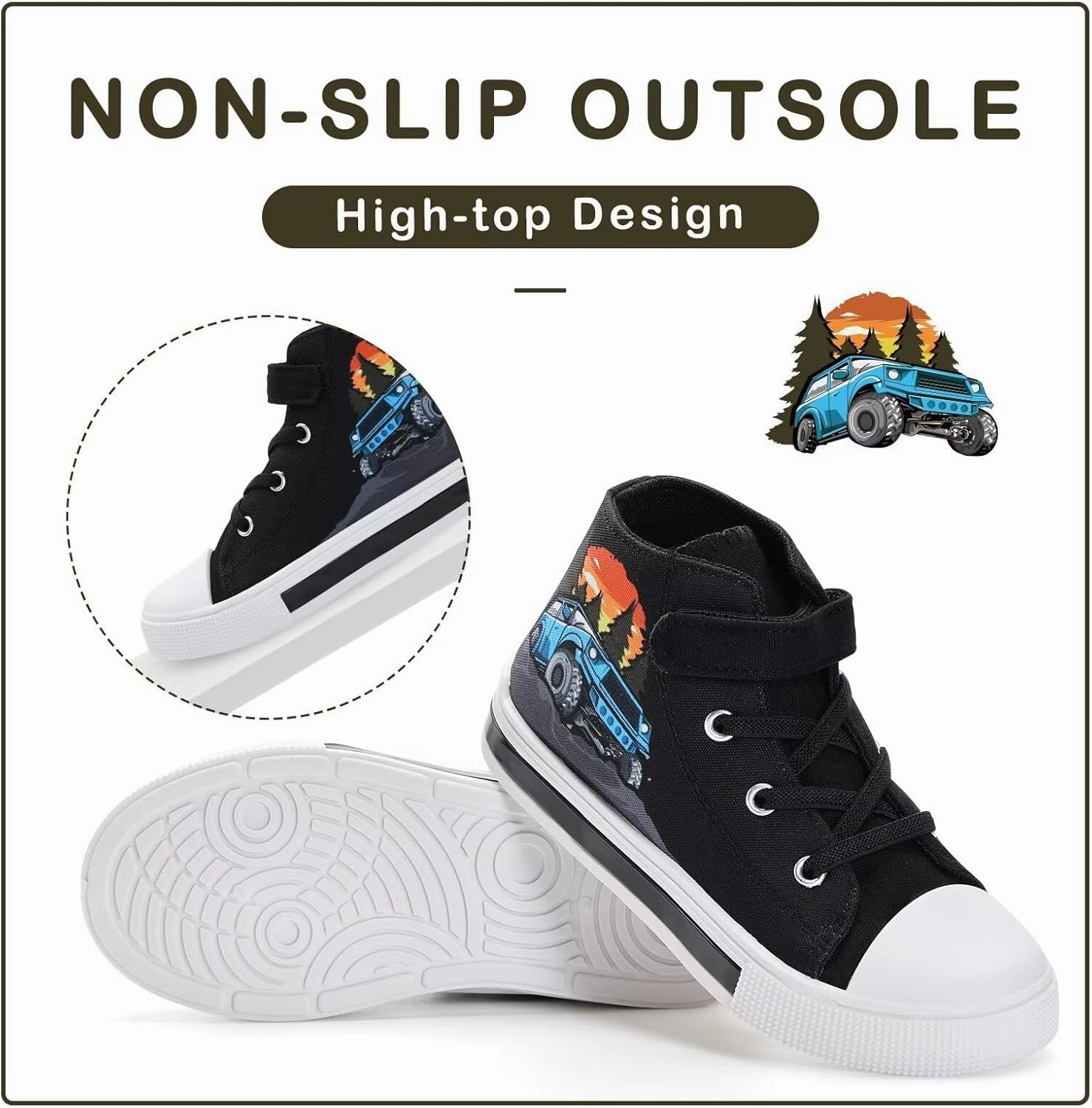 EUXTERPA Kids Toddler Sneakers Light Up Flashing Shoes Girls Boys Easy Fasten High Top Walking Canvas Sneaker