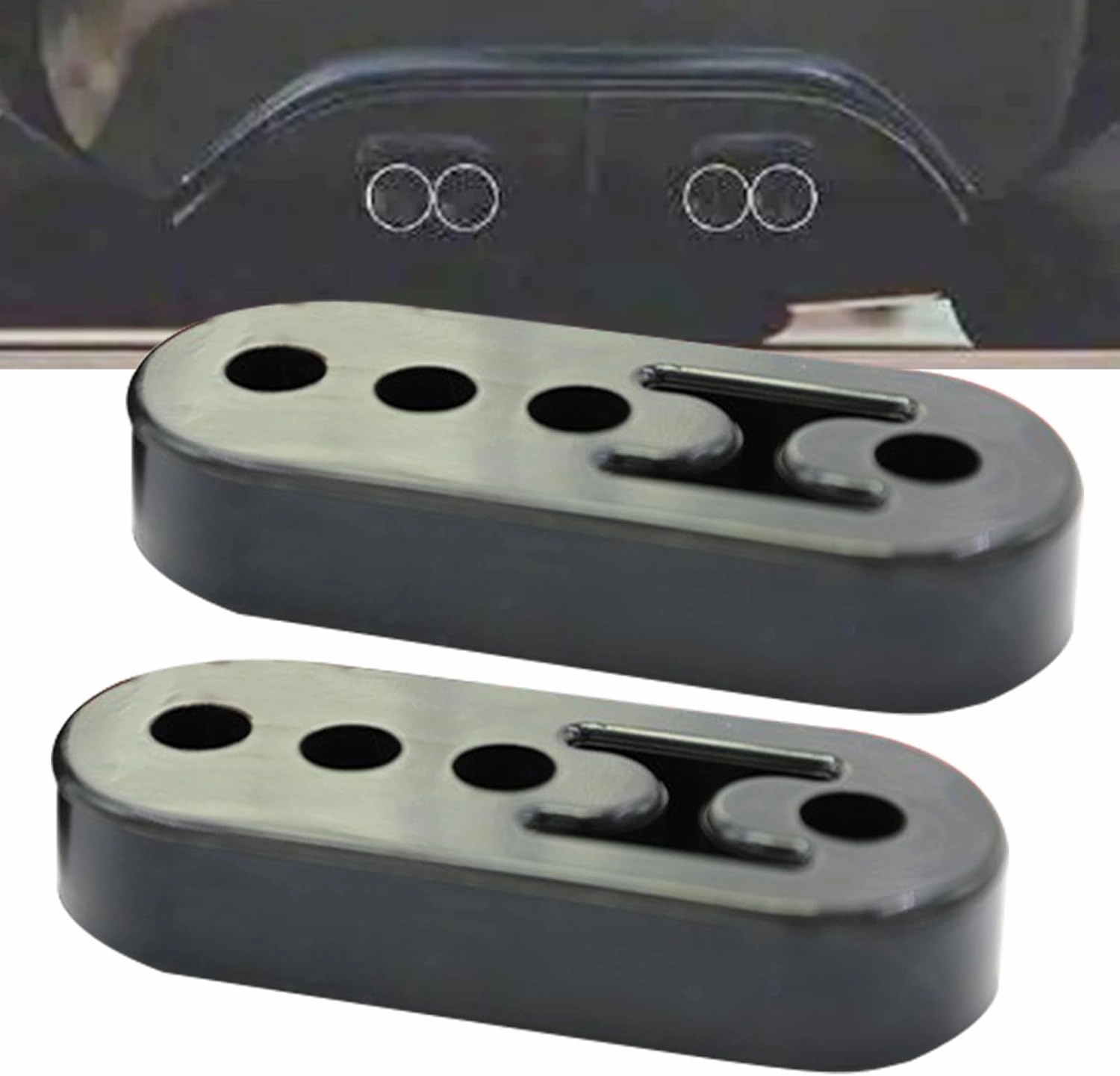 Exhaust Hangers Rubber Muffler Hanger Adjustable Insulator Bushing Mount,0.47inch Universal 4 Holes Rubber Insulator Bracket Bushing Mount Fit Car Truck Suv (2 Pcs)
