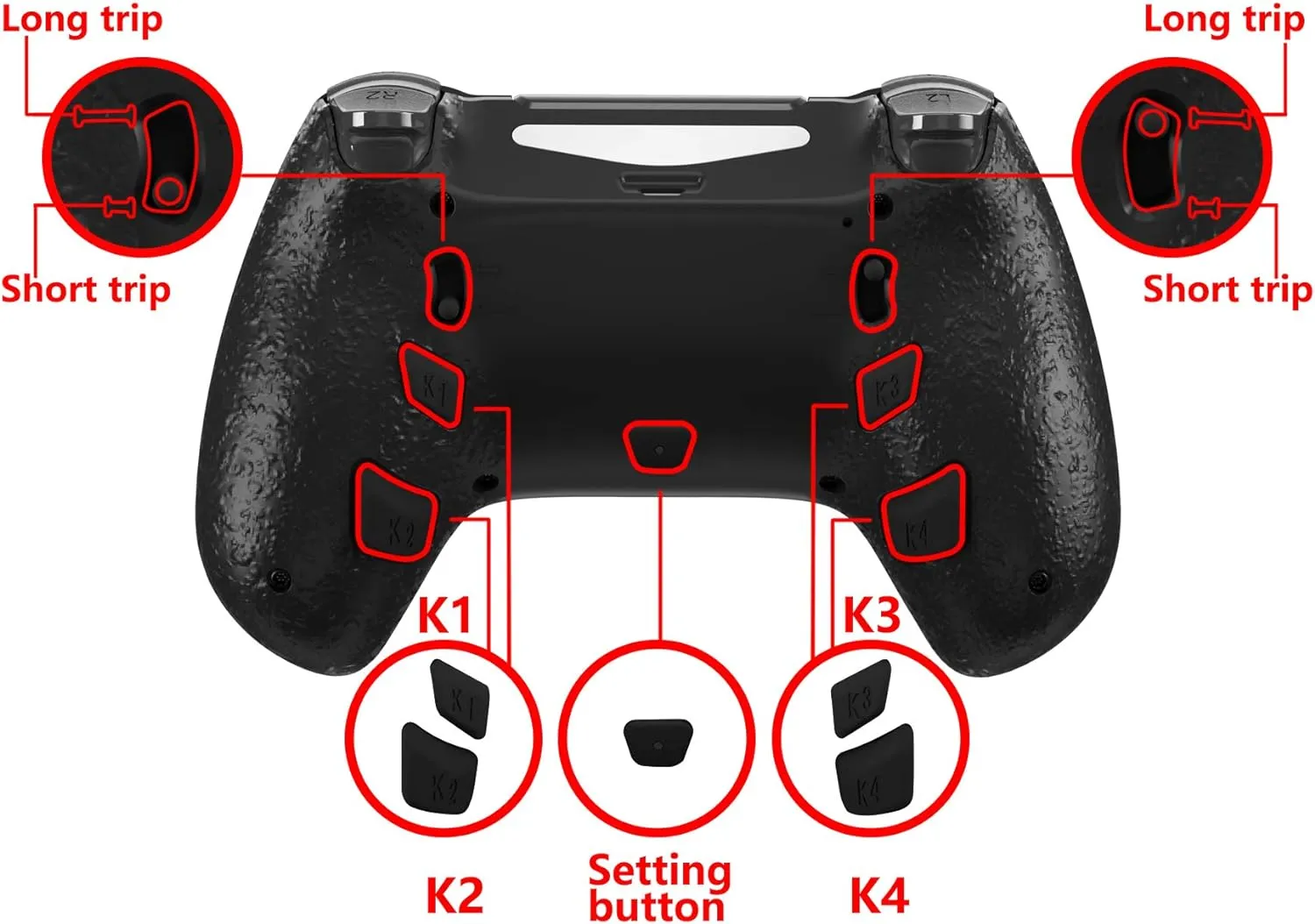 eXtremeRate Nubula Galaxy Decade Tournament Controller (DTC) Upgrade Kit for PS4 Controller JDM-040/050/055, Upgrade Board & Ergonomic Shell & Back Buttons & Trigger Stops - Controller NOT Included