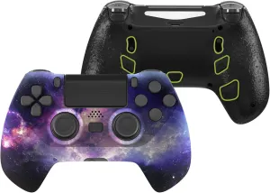 eXtremeRate Nubula Galaxy Decade Tournament Controller (DTC) Upgrade Kit for PS4 Controller JDM-040/050/055, Upgrade Board & Ergonomic Shell & Back Buttons & Trigger Stops - Controller NOT Included
