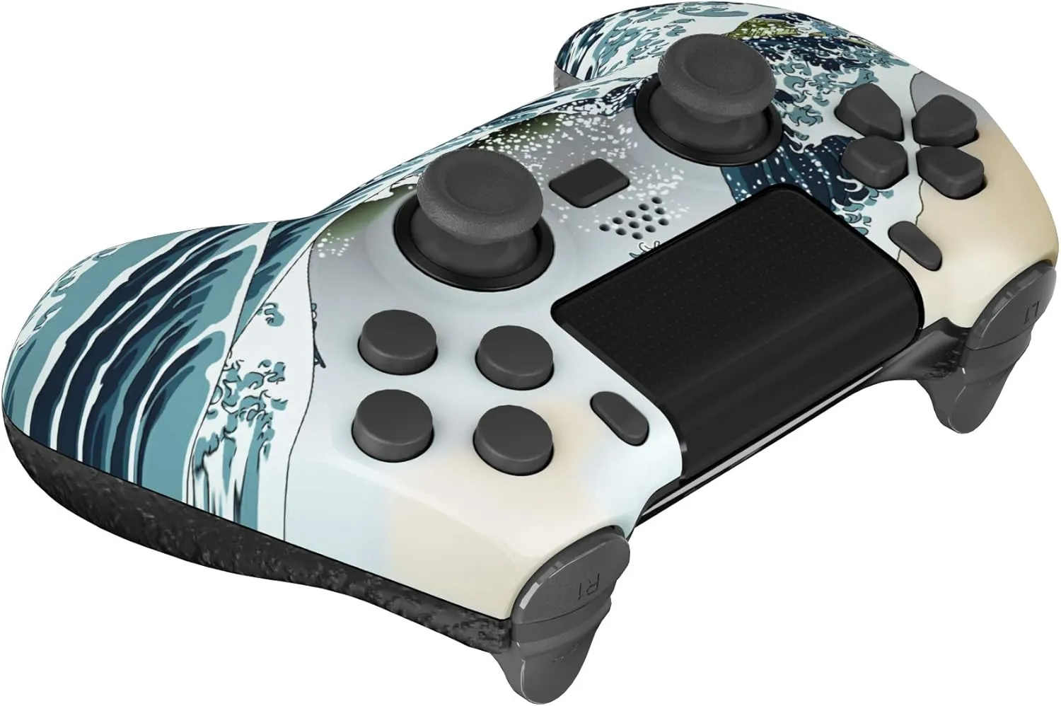 eXtremeRate The Great Wave Decade Tournament Controller (DTC) Upgrade Kit for PS4 Slim Pro Controller JDM-040 050 055, Upgrade Board & Ergonomic Shell & Back Buttons & Trigger Stops - NO Controller