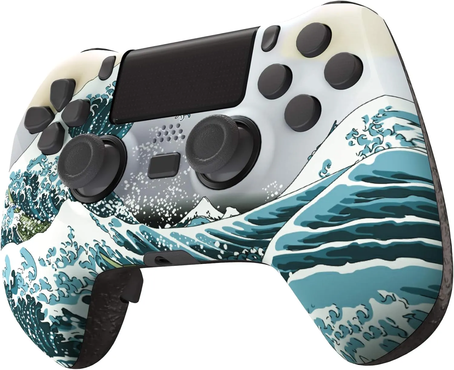 eXtremeRate The Great Wave Decade Tournament Controller (DTC) Upgrade Kit for PS4 Slim Pro Controller JDM-040 050 055, Upgrade Board & Ergonomic Shell & Back Buttons & Trigger Stops - NO Controller