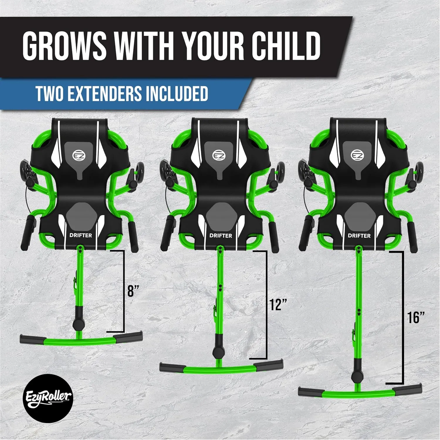 EzyRoller New Drifter-X Ride on Toy for Ages 6 and Older, Up to 150lbs. - Green