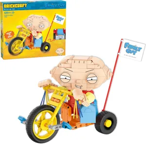 Family Guy Stewie on Trike Building Kit (429-Piece Set), Family Guy Collectible, TV Show Memorabilia, Gift for Fans Ages 8 