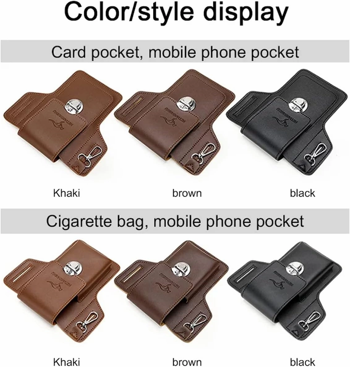 Fanny Pack for Men PU Leather Hiking Waist Bag Multifunction Waist Pouch Slim Belt Bag Chest Bag Fit (1 PC, Black)