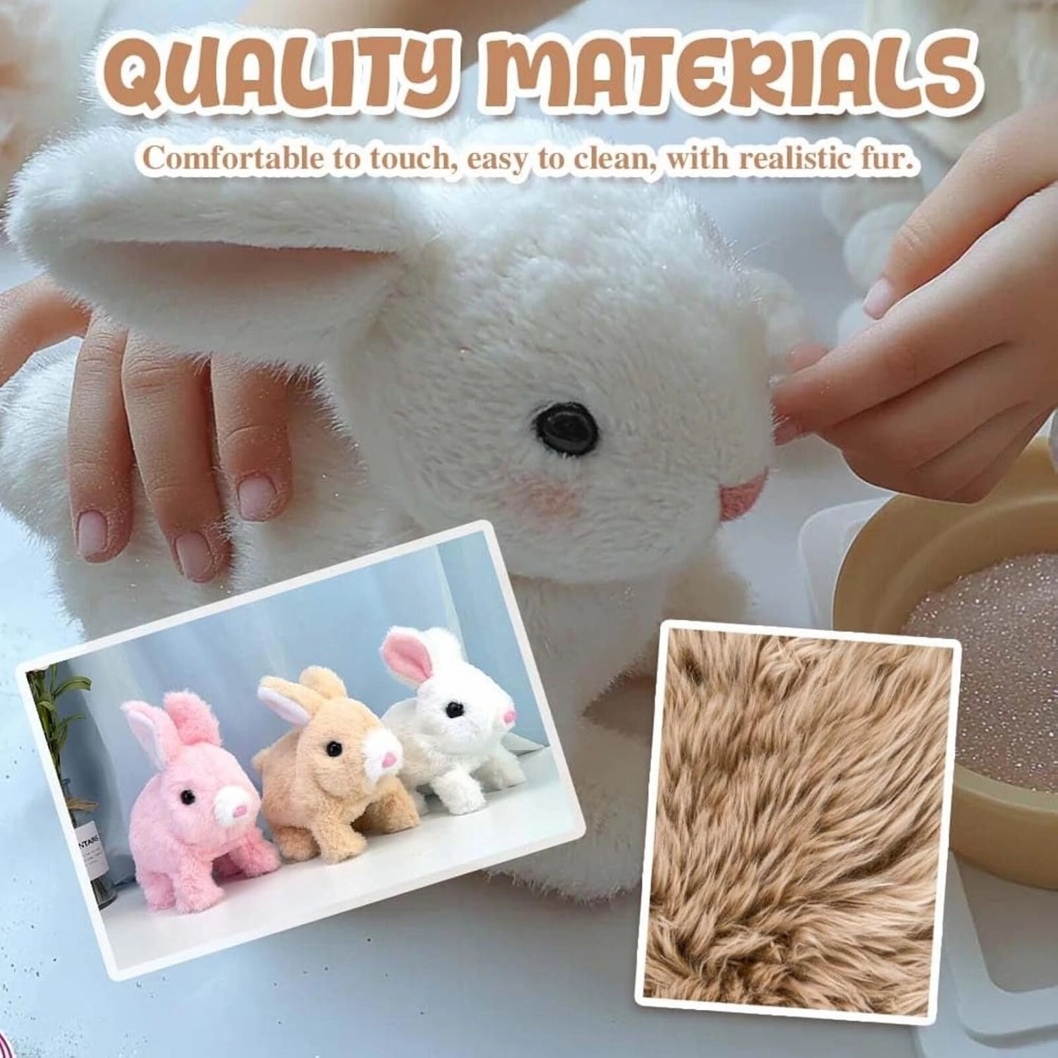 Fanyil Bunnypal Bring Joy, 2025 New Bunby - Easter My Realistic Bunny Toy, Family Interactive Bunny Palm Pal, Interactive Bunny Realistic Bunny - Jumping, Twitching, and Shaking Ears. (AC)