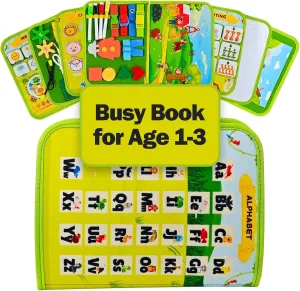 Farm Busy Book for Toddlers 1-3 | Montessori Activity Book with Various Activities For Girls & Boys | Educational Learning Sensory Board For Toddlers 1-3 | Portable busy board Travel Toy for Car