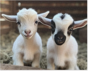 Farm Baby Goats Jigsaw Puzzle for Adults - Wooden Puzzle 1000 Piece - Farm Animal Cute Goat Puzzle Home Decor Kids Party Entertainment Toys Fun Family Games Best Gifts