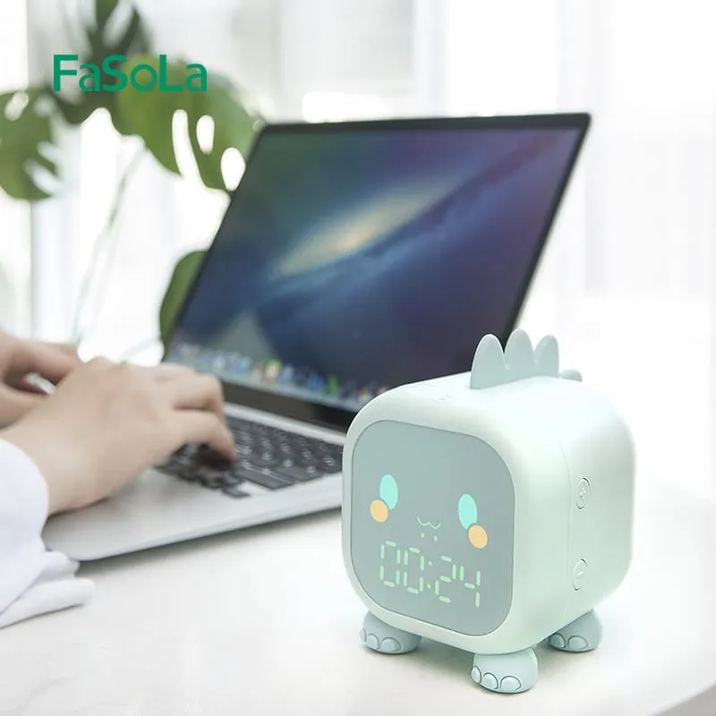 FaSoLa Fun Dinosaur Children's LED Digital Clock - Green