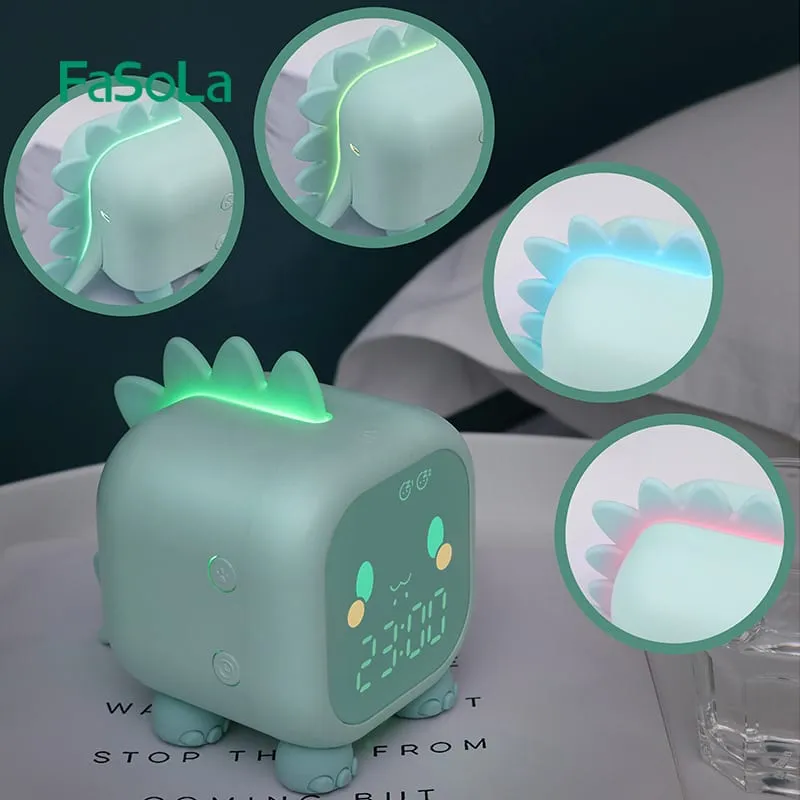 FaSoLa Fun Dinosaur Children's LED Digital Clock - Green
