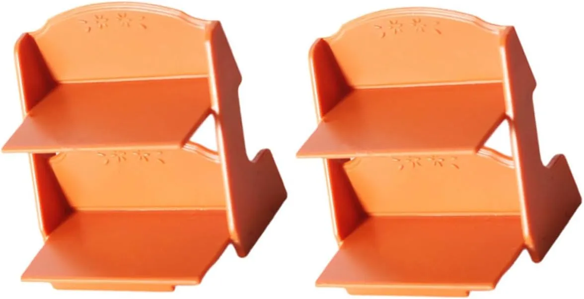 FAVOMOTO 4sets Miniature Flower Stand Rack Double Tier Dollhouse Furniture Scale Mini Shelf Ornament for Doll House Decor for Mini Plants Accessories 2pcs*4