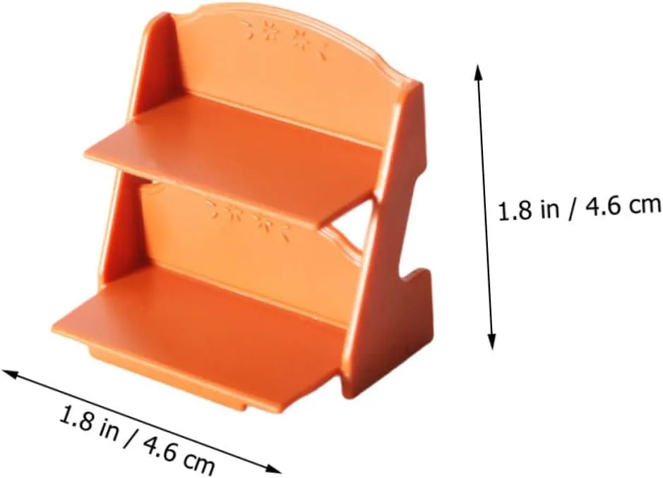 FAVOMOTO 4sets Miniature Flower Stand Rack Double Tier Dollhouse Furniture Scale Mini Shelf Ornament for Doll House Decor for Mini Plants Accessories 2pcs*4
