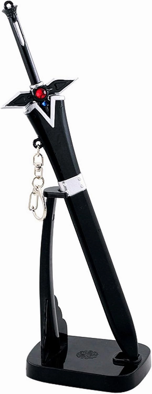 FAYAIALO 8.7 inches SAO Kirito Elucidator Dark Repulsor Sword Mini Metal Katana Samurai Sword Model Keychains Collection Gift