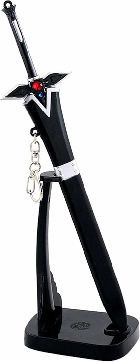 FAYAIALO 8.7 inches SAO Kirito Elucidator Dark Repulsor Sword Mini Metal Katana Samurai Sword Model Keychains Collection Gift