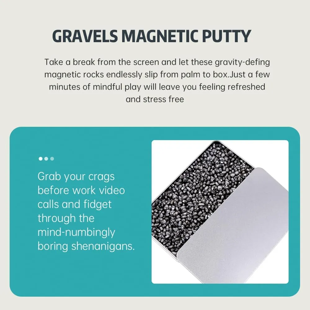 Ferrite Putty, Fidget Toys Adults 600 PCS Smooth Ferrite Stones Satisfying Irregular Ferrite Rocks,Desk Toys for Office and Fidget Toys for Adults（Silver）