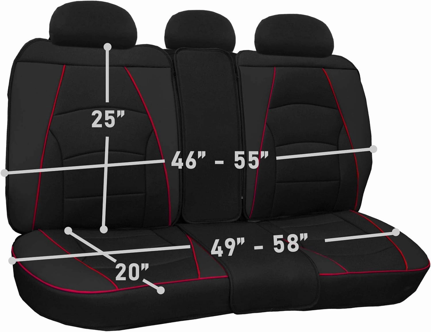 FH Group Car Seat Cover for Back Seat Pink Black Faux Leather - Universal Fit, Rear Seat Covers for Cars with Rear Split Bench, Car Seat Cushions, Car Interior Accessories for SUV, Sedan, Van