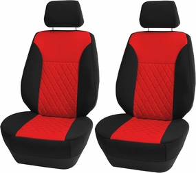 FH Group Front Set Neoprene Car Seat Cover for Low Back Seats with Removable Headrest, Universal Fit, Airbag Compatible, Seat Cover for SUV, Van Red