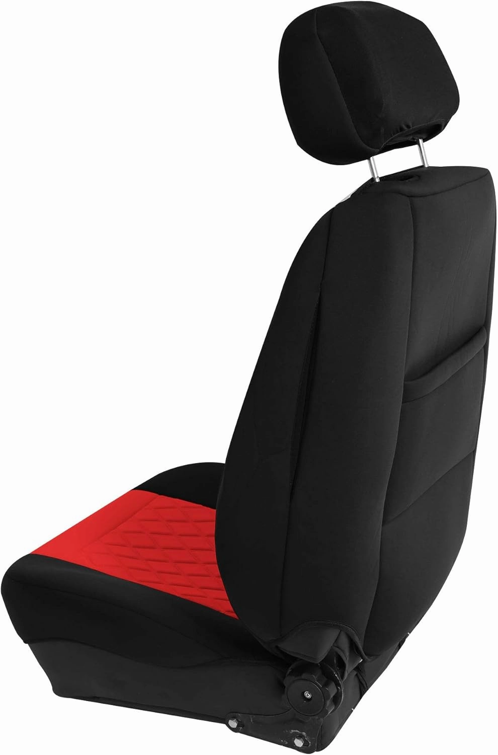 FH Group Front Set Neoprene Car Seat Cover for Low Back Seats with Removable Headrest, Universal Fit, Airbag Compatible, Seat Cover for SUV, Van Red