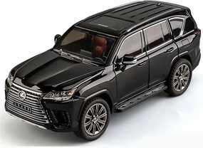 Finished Scale Model 1:24 for Lexus LX600 SUV Alloy Die-cast Car Model Simulation Miniature Vehicle Model Decoration Ornaments Presents(Black)