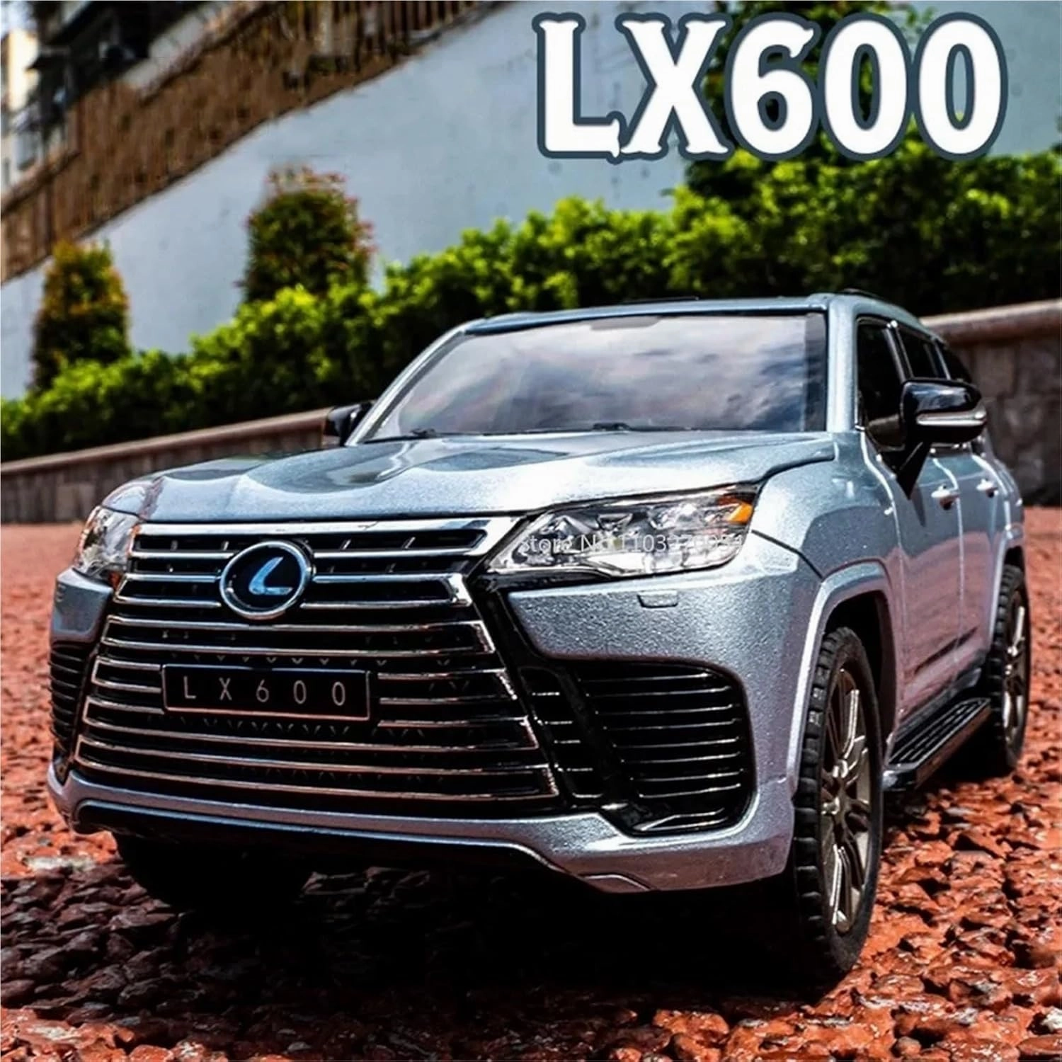 Finished Scale Model 1:24 for Lexus LX600 SUV Alloy Die-cast Car Model Simulation Miniature Vehicle Model Decoration Ornaments Presents(Black)
