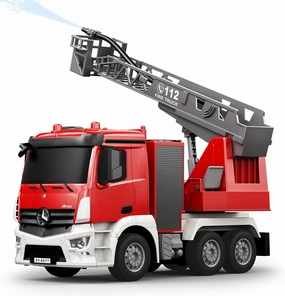 Fire Truck, Remote Control Water Sprinkler Fire Truck, Full-Direction Rapid Rescue - 1:26 Scale RC Firetruck Toys for Ages 3 and Up
