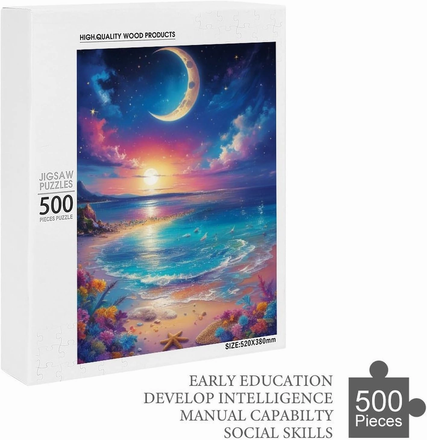 Fish in A Pond Lotus Lotus Leaves Colorful Fantasy Puzzles for Adults 500 Piece Jigsaw Puzzles 500 Pieces for Adults Kids Puzzle Game Toys Gift for Women Men 20.5x15 Inch