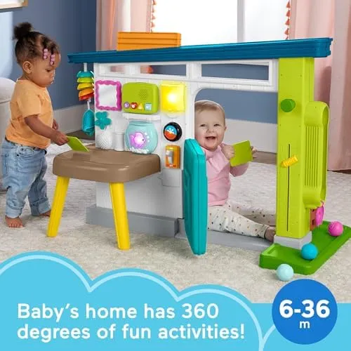 Fisher-Price Baby Learning Toy Laugh & Learn Ultimate Playhouse with Smart Stages & 9 Pretend Play Accessories, Infants & Toddlers Ages 6  Months