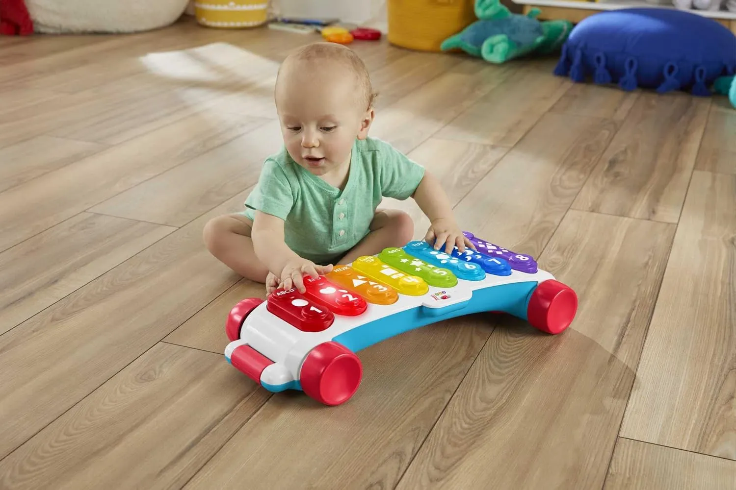 Fisher-Price Baby to Toddler Learning Toy Giant Light-Up Xylophone Pull-Along Musical Activity with Smart Stages for Infants Ages 9  Months