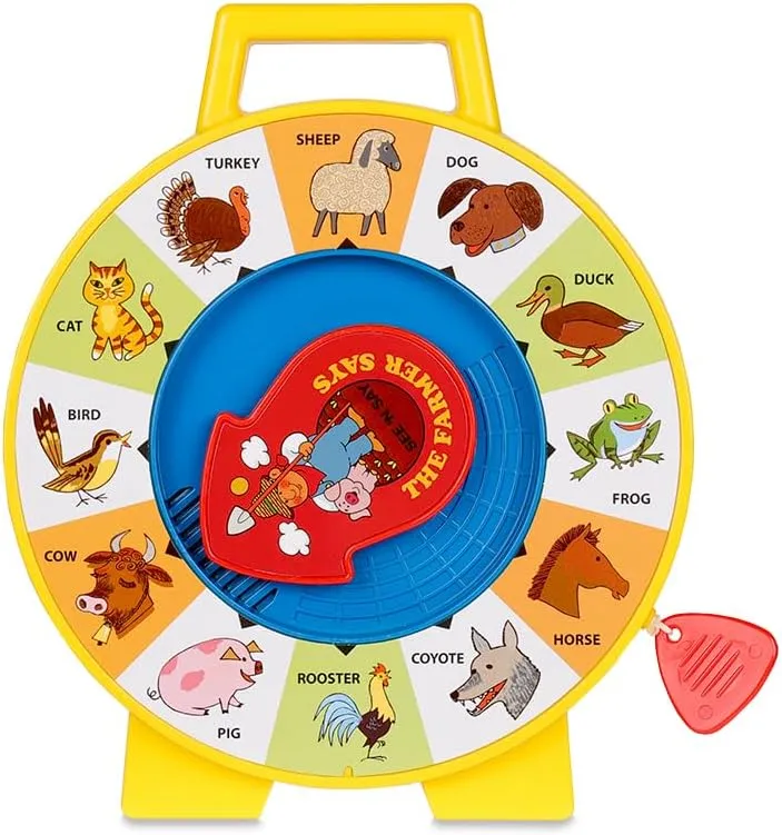 Fisher Price Classics - Farmer Says See 'n Say - Vintage Learning Toy, Sounds and Animals, Interactive Retro Game for Kids, Girls, Boys, Baby, Preschoolers, Toddlers, Unisex Ages 18 Months  