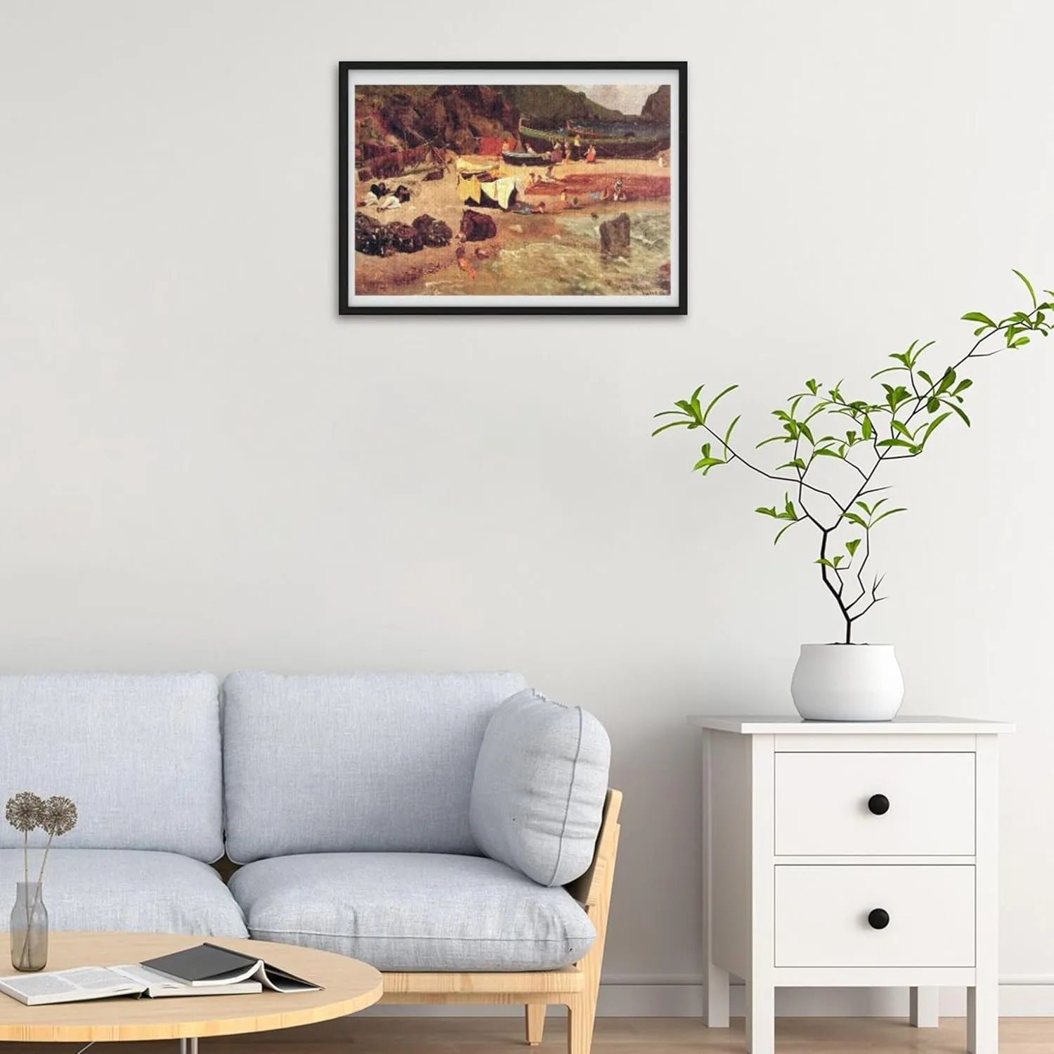 Fishing Boats Capri Albert Bierstadt Jigsaw Adult Puzzles 1000 Pieces Funny Puzzle Game Gifts Prime Puzzles Landscape Art Decor, 29.5x19.7 Inch