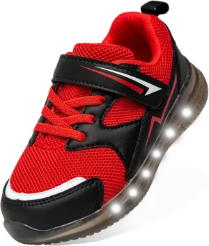 Floranate Light Up Toddler Boys Girls Shoes LED Flashing Lightweight Tennis Walking Sneakers for Toddler and Little Kid