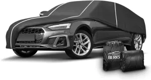 Fluorescent Strip Design 6 Layers Waterproof Car Cover Compatible for Audi A5/S5 2007-2024 All Weather Full Car Cover with Storage Bag