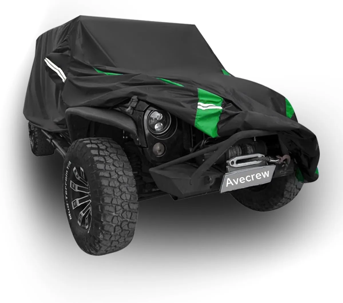 for Jeep Wrangler Cover Waterproof 4 Door, All Weather for Jeep Rain Cover for Automobiles, Outdoor Full Exterior for Jeep Covers Fits JK JL TJ YJ CJ （Green）