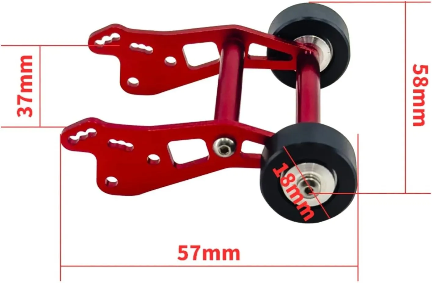 for Losi for Mini for LMT 1/18 Rc Crawler Adjustable Wheelie Bar Anti Roll Wheel Aluminium Metal Accessories Rc Car Upgrade Parts RC Repair Parts(Red)