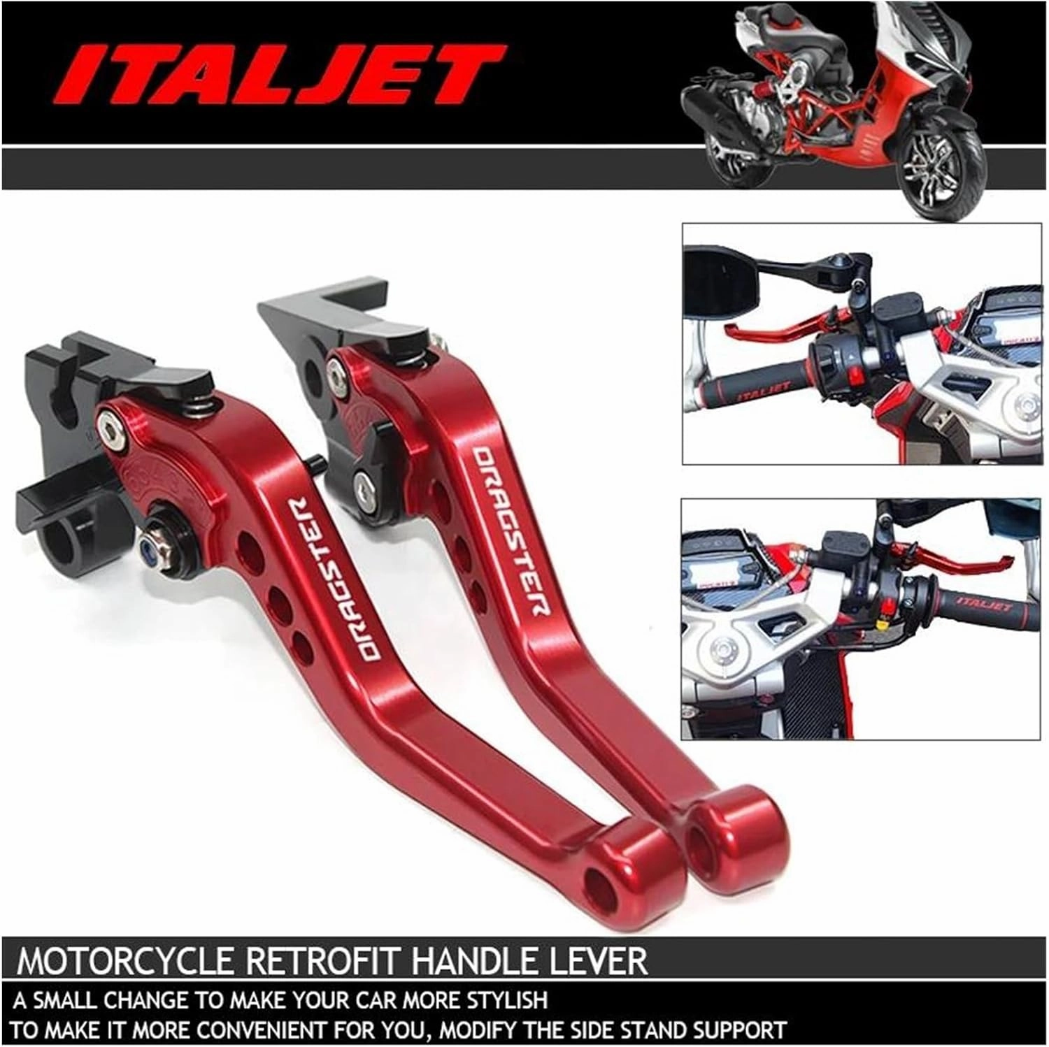 For Italjet Dragster 200 2021 2022 JC200T-9 Motorcycle Retrofit Accessories Handle Lever Brake Clutch Levers (Color : 7)