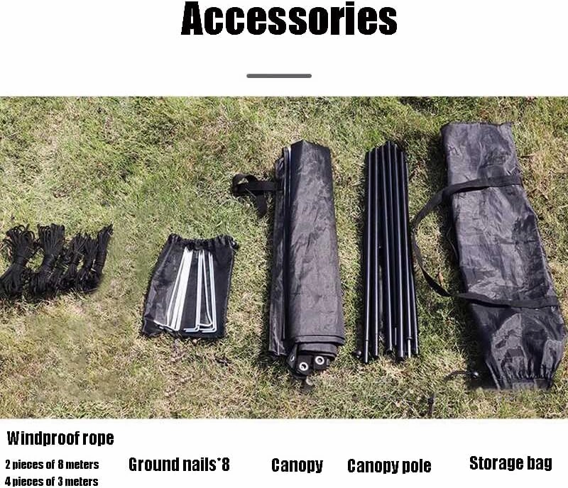 for MINI Aceman/Clubman/Cooper/Countryman/Concept Camping Tarpaulin Car Awning Waterproof Hammock Rainproof Sunshade Rainproof Awning Outdoor,A Black-S